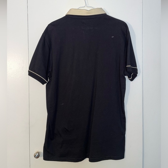 Brixton Men’s Polo Shirt Embroidered Logo Black and Tan Small - Picture 2 of 2